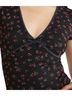 Aeropostale Floral Black Short Sleeve Blouse Size XS - photo 1