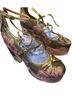 Azalea Wang Floral Multi Color Gold Pink Heels Size 11 - photo 2