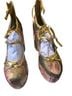 Azalea Wang Floral Multi Color Gold Pink Heels Size 11 - photo 1