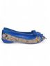 Coach Print Blue Brown Flats Size 8 - photo 5