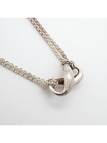 Tiffany & Co. Tiffany &amp; Co. Infinity Double Chain Necklace, Sterling Silver 925, Women's (view 2)