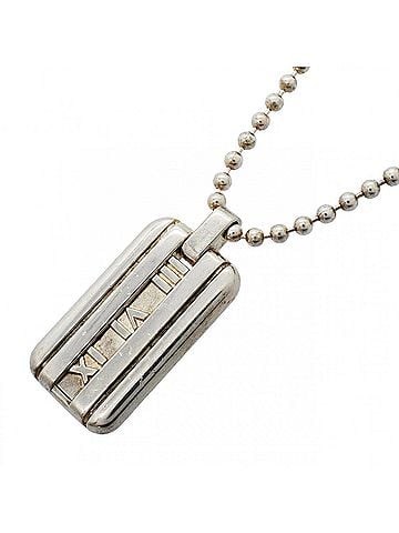 Tiffany & Co. Tiffany &amp; Co. Atlas Plate Ball Chain Necklace, Sterling Silver 925, Women's (view 1)