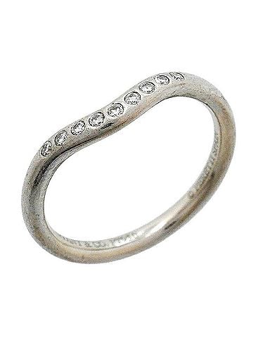 Tiffany & Co. Tiffany &amp; Co. Curved Band Ring, Pt950 Platinum, Diamond, Women's (view 1)