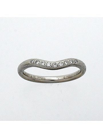Tiffany & Co. Tiffany &amp; Co. Curved Band Ring, Pt950 Platinum, Diamond, Women's (view 2)