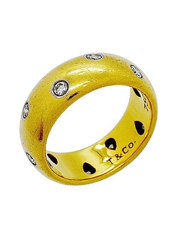Tiffany & Co. Tiffany &amp; Co. Dots Ring, 18K Yellow Gold (KYG), Platinum (Pt950), Diamond, Women's (view 1)