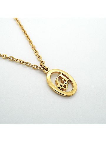 Christian Dior Christian Dior Necklace, Oval, GP Plated Gold, Women's (view 2)