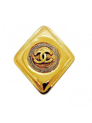 Chanel Chanel Brooch, Coco Mark, Diamond Shape, GP Plated Gold, Women's (view 1)