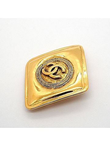 Chanel Chanel Brooch, Coco Mark, Diamond Shape, GP Plated Gold, Women's (view 2)