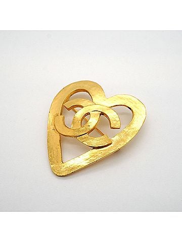 Chanel Chanel Brooch, Coco Mark Heart Motif, GP Plated Gold, Women's (view 2)