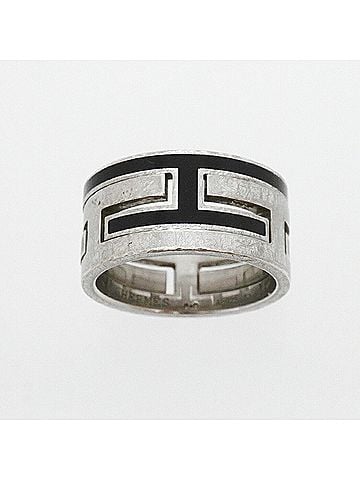 Hermès Hermes Ring Move H, Sterling Silver 925, Black, Size #52, Women's (view 2)