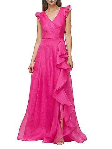 JS Collections Julie Ruffle Organza Ballgown Cocktail Dress (view 1)