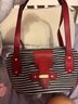 Eric Javits Stripes Multi Color Red Blue Leather Shoulder Bag One size - photo 9