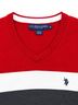 U.S. Polo Assn. 100% Acrylic Stripes Red White Gray Black Pullover Sweater Size M - photo 2