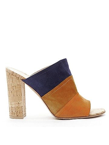 Gianvito Rossi Gianvito Rossi suede leather color block cork mules (view 1)