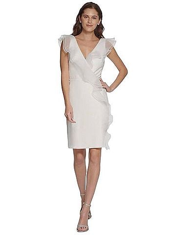 DKNY white sheath mini Cocktail Dress (view 1)