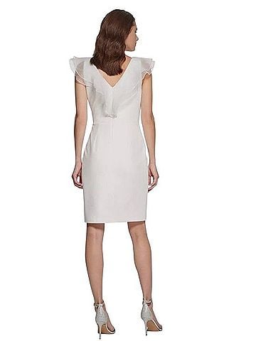 DKNY white sheath mini Cocktail Dress (view 2)