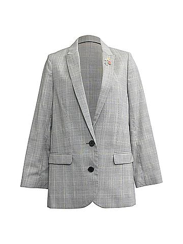 Zadig & Voltaire Zadig &amp; Voltaire Plaid Single-Breasted Blazer in Grey Wool (view 1)