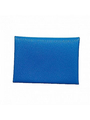 Hermès Hermes Calvidio Verso Chevre Mysore Blue Zanzibar Wallet/Coin Case, Mint, K Stamp, Men's/Women's (view 1)