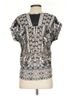One World 100% Polyester Black One World Short Sleeve Blouse Size S - photo 2
