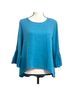 bryn WALKER 100% Linen Solid Blue 3/4 Sleeve Blouse Size L - photo 1