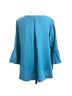 bryn WALKER 100% Linen Solid Blue 3/4 Sleeve Blouse Size L - photo 2