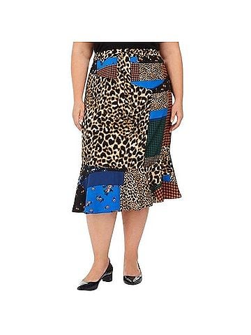 Calvin Klein Patchwork Midi A-Line Skirt Formal Skirt (view 1)