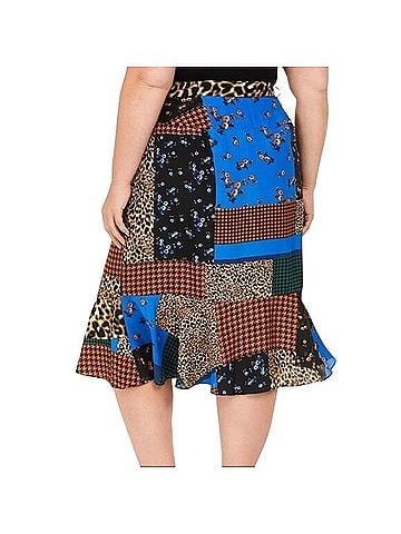 Calvin Klein Patchwork Midi A-Line Skirt Formal Skirt (view 2)