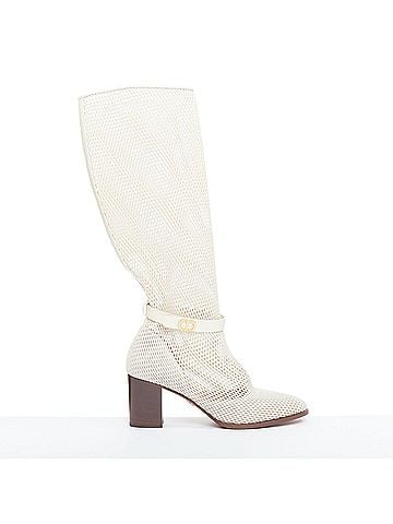 Christian Dior Christian Dior Empreinte Montaigne mesh leather heeled boots (view 1)