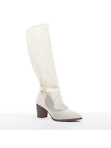 Christian Dior Christian Dior Empreinte Montaigne mesh leather heeled boots (view 2)