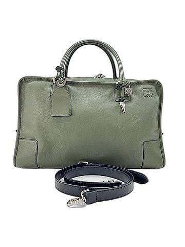 Loewe Loewe Amazona 44 Anagram Handbag, Leather, Green (view 1)