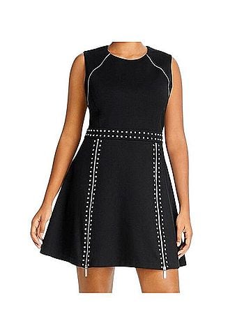 Michael Kors Studded Zipper-Trim Dress Cocktail Dress (view 1)