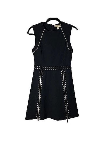 Michael Kors Studded Zipper-Trim Dress Cocktail Dress (view 2)