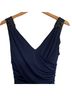 Windsor Solid Blue Silver Cocktail Dress Size M - photo 7