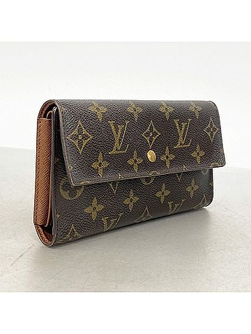 Louis Vuitton Louis Vuitton Tri-fold Long Wallet Monogram Portefeuille International M61215 Brown Women's P3300831 (view 2)