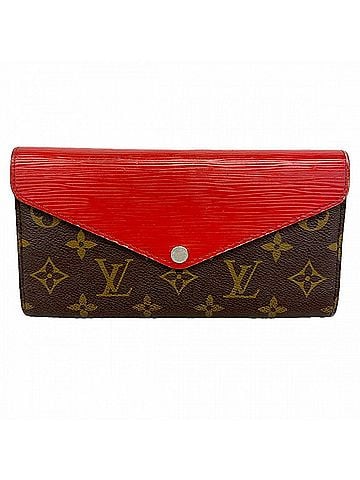 Louis Vuitton Louis Vuitton Tri-fold Long Wallet, Monogram Epi Leather, Portefeuille Marie-Lou Long, M60727, Brown, Coquelicot, Women's, P3266882 (view 1)