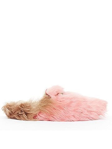 Gucci Gucci Princetown pink brown high pile fur horsebit mules (view 2)
