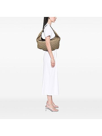 Bottega Veneta BV Monogram Canvas Campana Hobo (view 2)