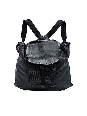 Bottega Veneta Intrecciato Trimmed Leather Drawstring Backpack (view 1)
