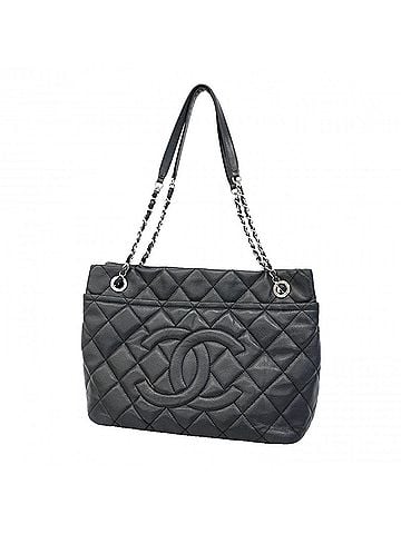 Chanel Chanel Matelassé Chain Tote Bag, Caviar Leather, Black, Women's, P3256747 (view 1)