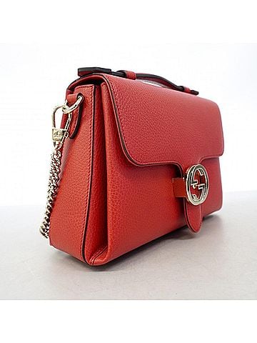 Gucci Gucci Interlocking G Handbag 510302 Leather Red Champagne 2-way Bag for Women P3252993 (view 2)