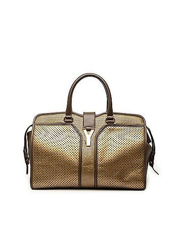 Saint Laurent Medium Perforated Metallic Leather Cabas Chyc Tote (view 1)