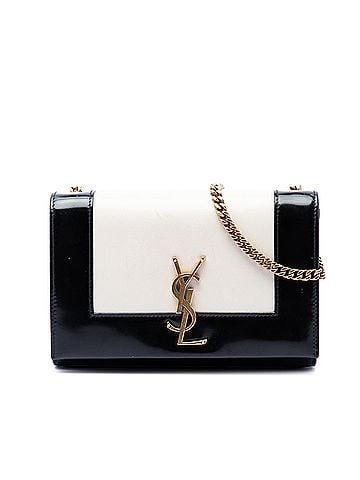 Saint Laurent Small Bicolor Lambskin and Patent Monogram Kate Chain Shoulder Bag (view 1)