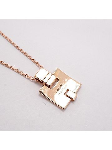 Hermès Hermes Eileen Necklace, GP Plated, Ivory Pink Gold, Women's (view 2)