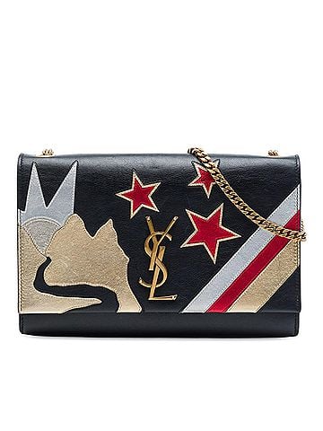 Saint Laurent Medium Smooth Calfskin Rockstar Patchwork Monogram Kate Crossbody (view 1)