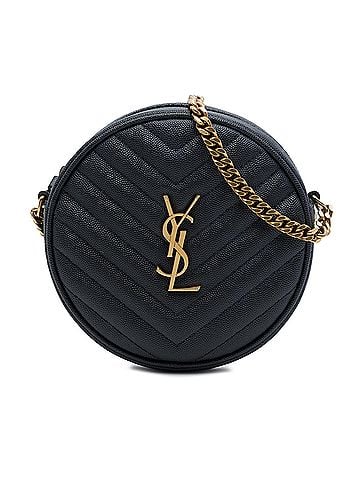 Saint Laurent Chevron Grain De Poudre Round Vinyle Camera Bag (view 1)