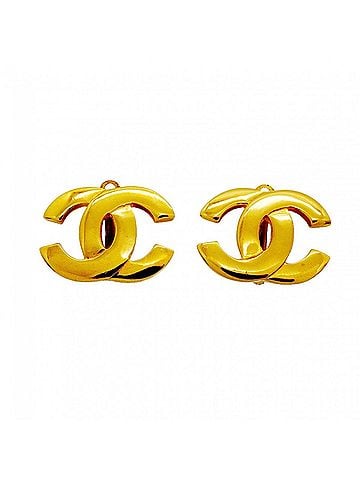 Chanel Chanel earrings, Coco Mark, GP plated, gold, women's. (view 1)