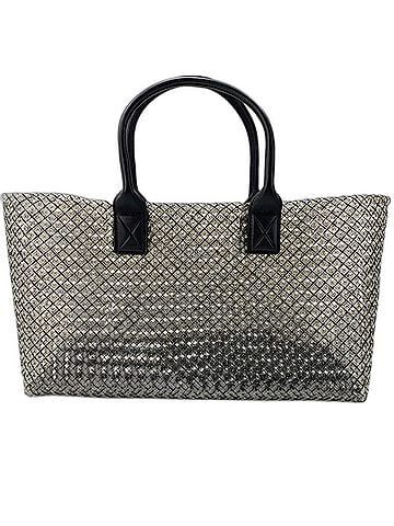 Bottega Veneta Bottega Veneta Intrecciato Cabas Clear Tote Bag, Black (view 2)