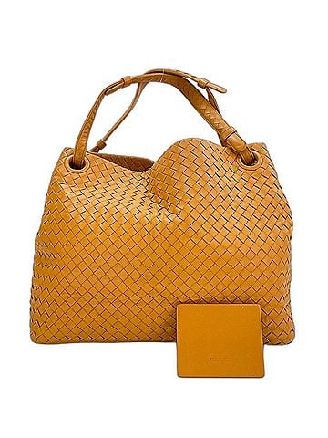 Bottega Veneta Bottega Veneta Intrecciato Shoulder Bag, Leather, Yellow (view 1)