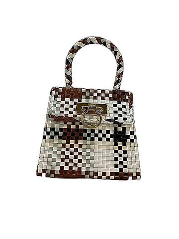 Salvatore Ferragamo Salvatore Ferragamo Leather Gancini Intrecciato Handbag, Multicolor (view 1)
