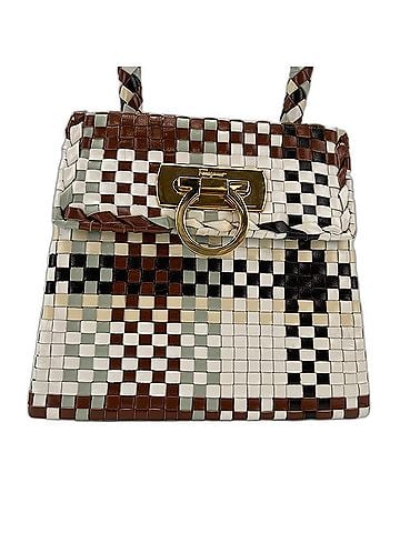 Salvatore Ferragamo Salvatore Ferragamo Leather Gancini Intrecciato Handbag, Multicolor (view 2)